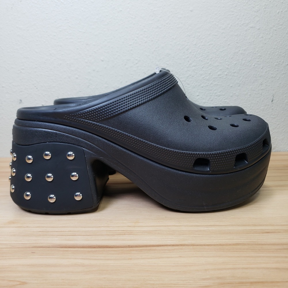Crocs Siren Studded Platform Clog Black Gothic Edgy Alternative Women's Size 11